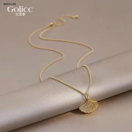 Dây chuyền lá Ginkgo hãng Golicc- sỉ 84k