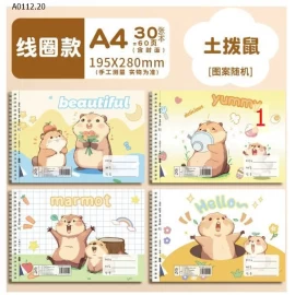 COMBO 4 QUYỂN VỞ VẼ A4 120 trang -sỉ 66k/set 4 cuốn như mẫu