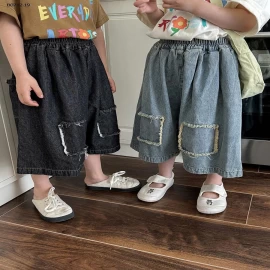 JEANS LỠ ỐNG RỘNG VÁ GỐI-sỉ 198k