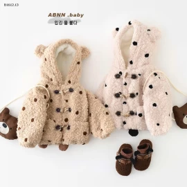 ÁO KHOÁC LÔNG TAI GẤU CHO BÉ - sỉ 330k