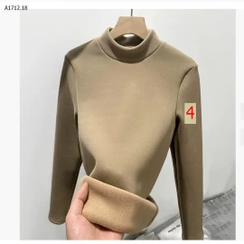 Áo cổ cao ôm sát, lót lông cừu, giữ ấm dành cho nữ - sỉ giá 122k