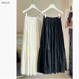 Chân váy midi ren dày dặn, lót lông cừu dành cho nữ nhà ANNA-Giá sỉ 209k