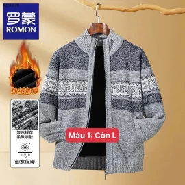 Áo khoác cardigan dệt kim lót lông hoạ tiết cổ điển dành cho nam - sỉ 220k