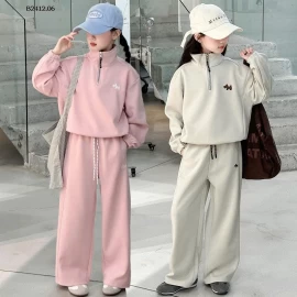 Bộ quần áo ống rộng kiểu Hàn Quốc mới năm 2025 dành cho bé - Giá sỉ  lót lông : 445k loại thường  :  360k