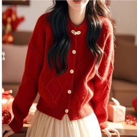 ÁO KHOÁC LEN ĐỎ  - sỉ 145k