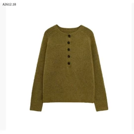 ÁO LEN CỔ TRÒN KHUY NGỰC SIU XINH  - sỉ 270k