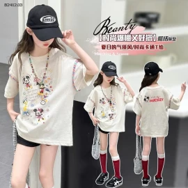 Áo thun ngắn tay cho bé gái, kiểu dáng mới mùa hè 2025- Giá sỉ 185k