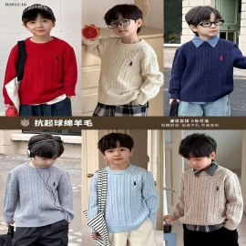 ÁO LEN THỪNG LOGO NGỰA AMBB  24A138-Giá sỉ  sz 90-150: 191k  sz 160: 208k 