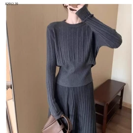   Bộ áo len dệt kim cao cấp phong cách Hàn Quốc KANING-Giá sỉ 298k