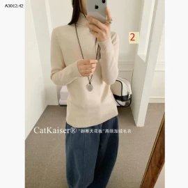 ÁO LEN CỔ CAO LÓT LÔNG CỪU CATKAISER  - sỉ 176k