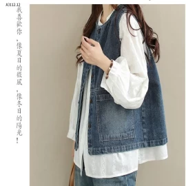 ÁO GILE DENIM DÁNG RỘNG CHO NỮ  - sỉ 188k