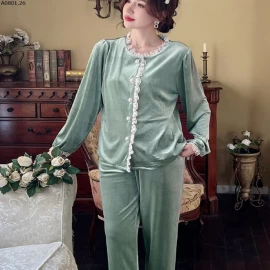 BỘ NGỦ NHUNG VIỀN REN CAO CẤP - sỉ 235k