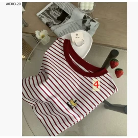 ÁO THUN KẺ CỔ TRÒN CHO NỮ- sỉ 155k