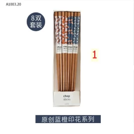 SET 8 ĐÔI ĐŨA GỖ HOA VĂN-Giá sỉ 65k