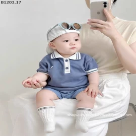 BỘ POLO BÉ TRAI SIZE NHÍ Giá sỉ 142k