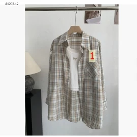 SET ÁO SƠ MI CARO MIX ÁO THUN 2 DÂY - sỉ 218k