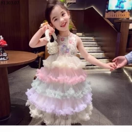 VÁY CÔNG CHÚA REN TẦNG BG Giá sỉ 278k