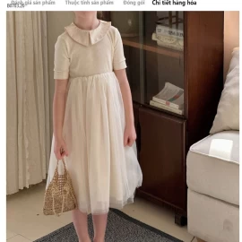 ĐẦM MONTOGHI NGẮN TAY PHỐI CHÂN VOANGiá sỉ 240k