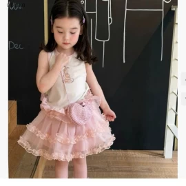 Set 3 chi tiết ĐẦM VOAN HỒNG MIX CARDIGAN HOA-Giá sỉ 295k/set 