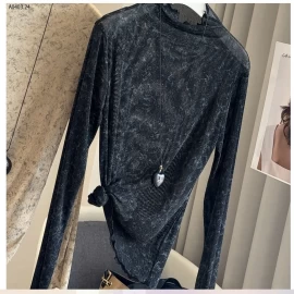 ÁO THUN LƯỚI DÀI TAY CỔ CAO ANNA  - sỉ 110k