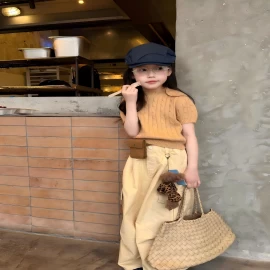 Set quần áo dệt kim hằng ngày cho bé mùa hè 2026 giá sỉ 85k áo : 177k quần : 198k