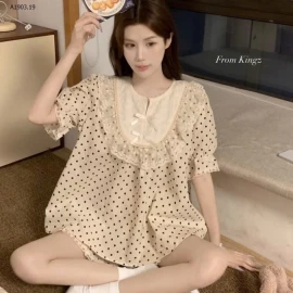 BỘ ĐỒ NGỦ CỘC TAY CHO NỮ - sỉ 128k