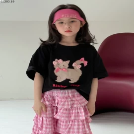 SET ÁO THUN MÈO MIX CV XẾP TẦNG DÁNG DÀI CHO BG sỉ áo: 156k chân váy: 232k