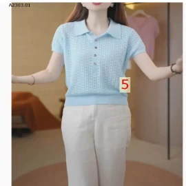 ÁO LEN CỔ POLO THOÁNG KHÍ CHO NỮ- sỉ 134k