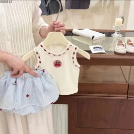 SET ÁO SÁT NÁCH MIX CHÂN VÁY KẺ CHO BG sỉ 240k