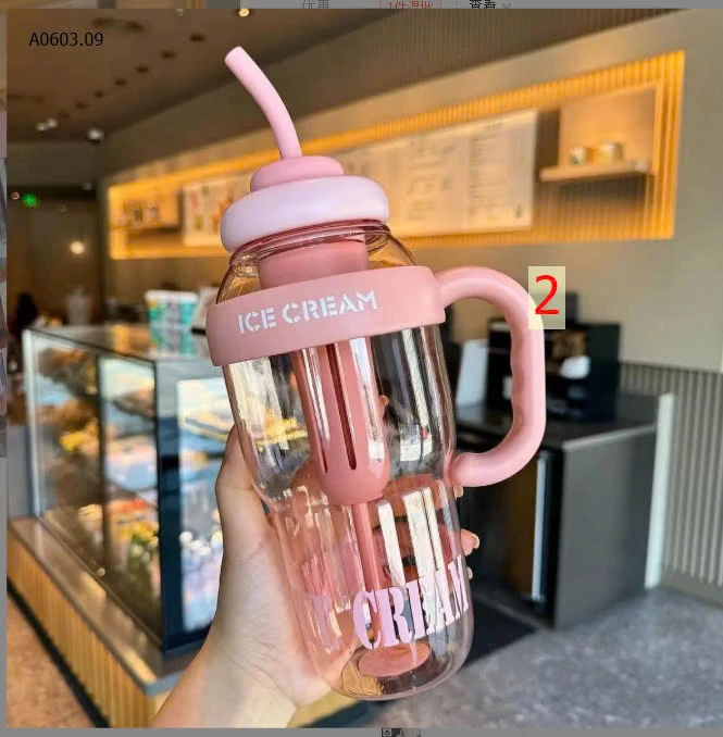 BÌNH NƯỚC ICE CREAM SIZE LỚN 1200ML-sỉ 52k