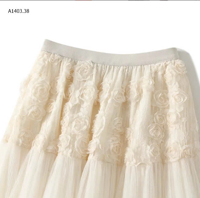 CHÂN VÁY DÁNG DÀI PHỐI HOA NỔI HÃNG ANGEL -sỉ 182k