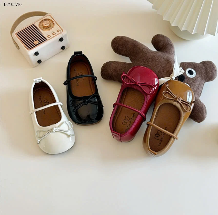 GIÀY BÚP BÊ NƠ DA BÓNG CHO BÉ -sỉ Sz 23-28 : 125k            Sz 29-34 : 135k