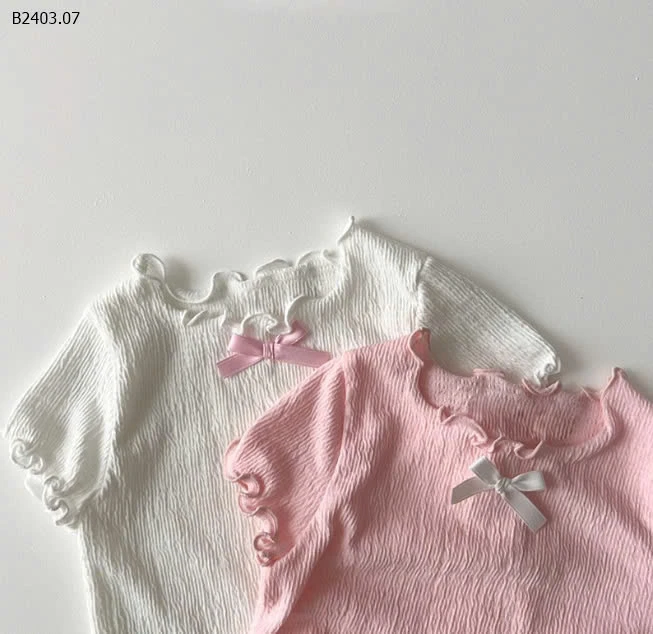 ÁO THUN NƠ VIỀN BÈO CHO BÉ GÁI-sỉ 103k