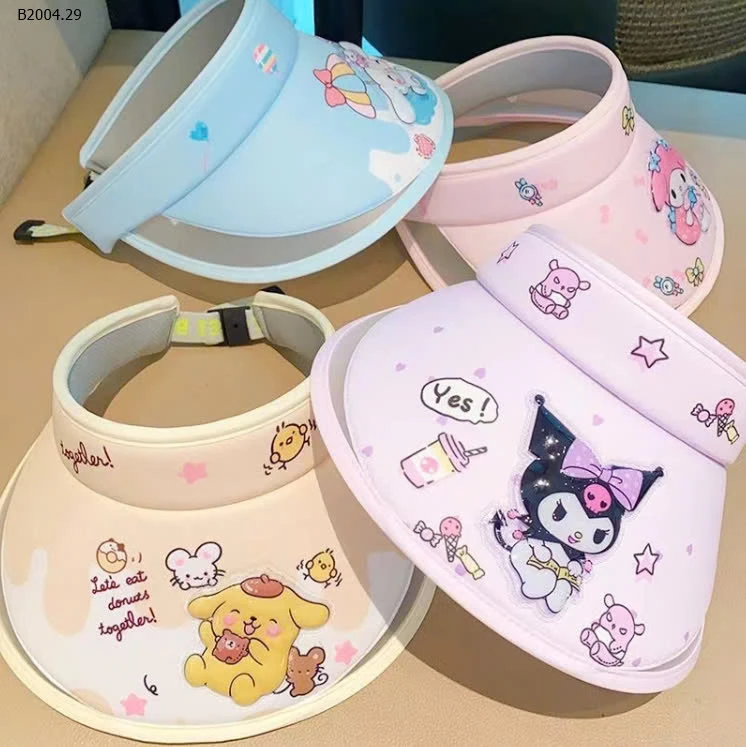 MŨ CHỐNG NẮNG VÀNH RỘNG NỬA ĐẦU KUROMI  CHO BÉ-sỉ 45k