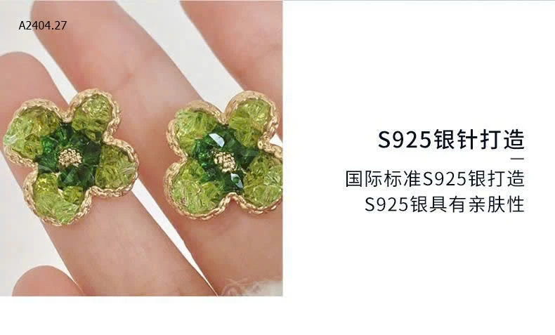 Bông tai hoa bạc Agovski chính hãng-sỉ 145k