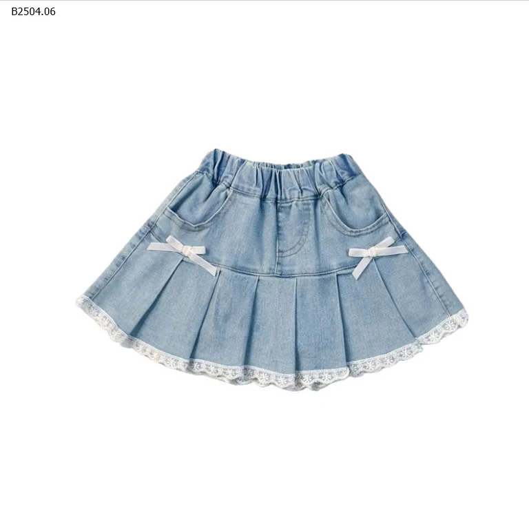 CHÂN VÁY JEANS NƠ BÉ GÁI-sỉ 120k