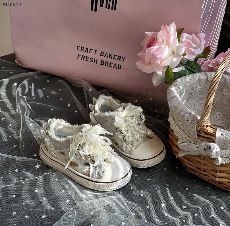 GIÀY CÔNG CHÚA BG ĐẾ BẰNG REN BE-sỉ Sz 16-19 : 285k           Sz 22-25 : 308k 