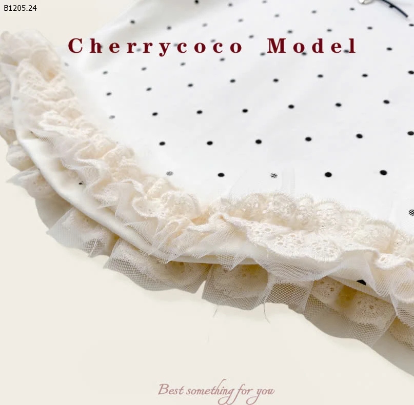 Bộ đồ mùa hè CHERRYCOCO họa tiết chấm bi BG- giá sỉ như sau :  áo 123k/c  Quần 112k/c