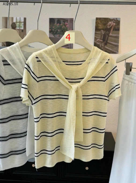 ÁO THUN DỆT KIM KÈM KHĂN  - sỉ 160k