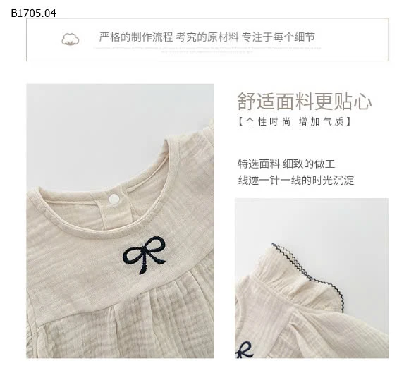 SET ÁO SÁT NÁCH THÊU NƠ MIX QUẦN SHORT BÈO  -sỉ 143k