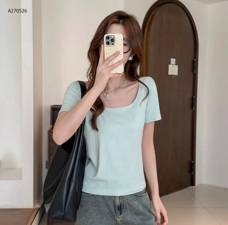 ÁO THUN TRƠN CỔ VUÔNG ABBY&CONNIE  - sỉ 84k