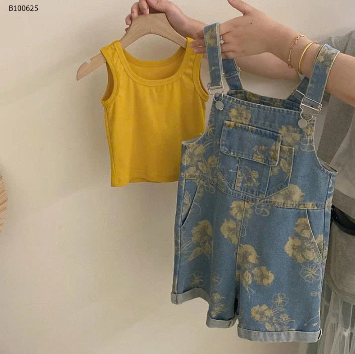 ÁO SÁT NÁCH - QUẦN SHORT - QUẦN YẾM HOA BÉ GÁI- sỉ Áo: 110k / Quần yếm: 200k/  Quần short: 161k 