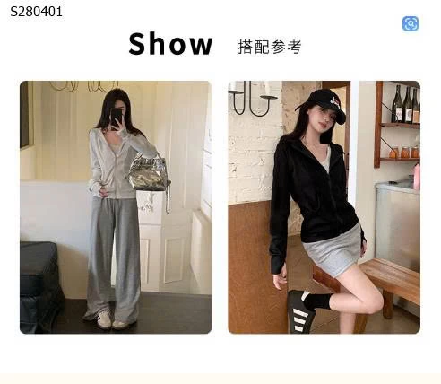 Áo khoác thể thao nữ len kiểu cardigan - 279,000