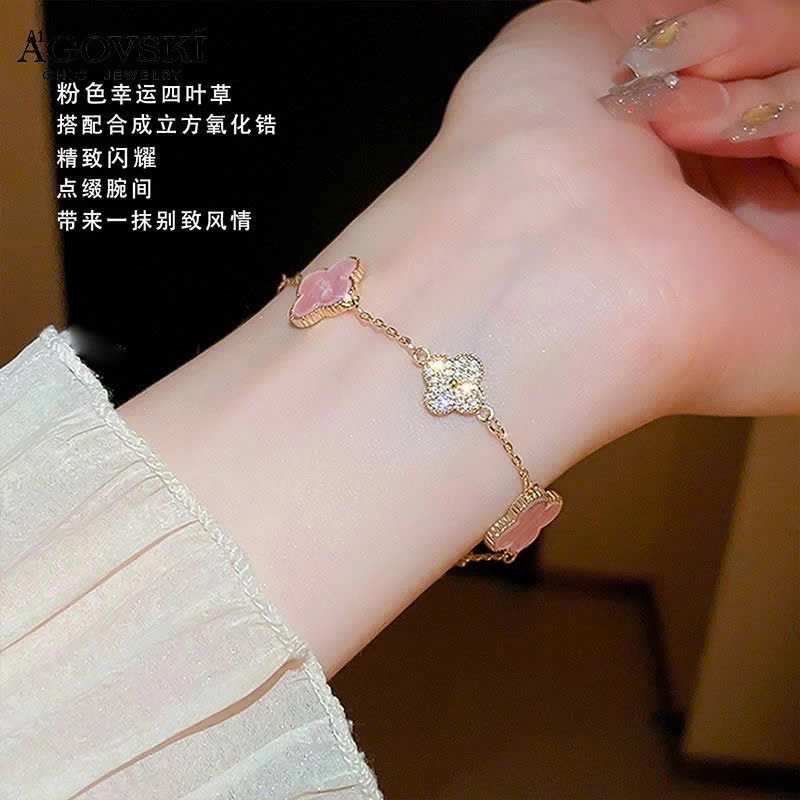 VÒNG TAY CỎ BỐN LÁ AGOVSKI-Sỉ 128k