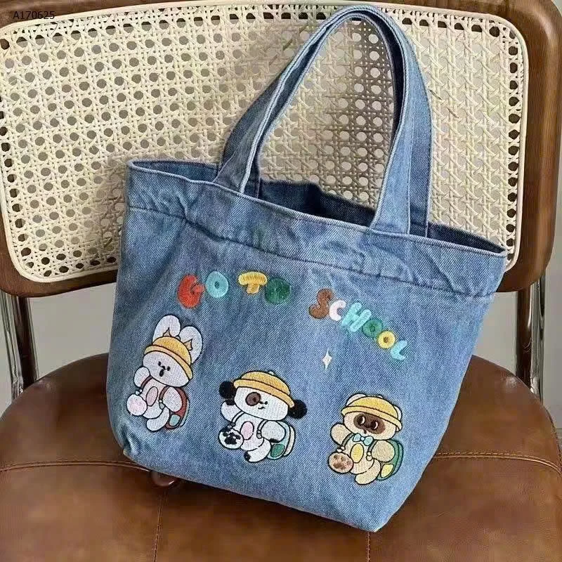 TÚI XÁCH BÒ THÊU CARTOON - sỉ 55k