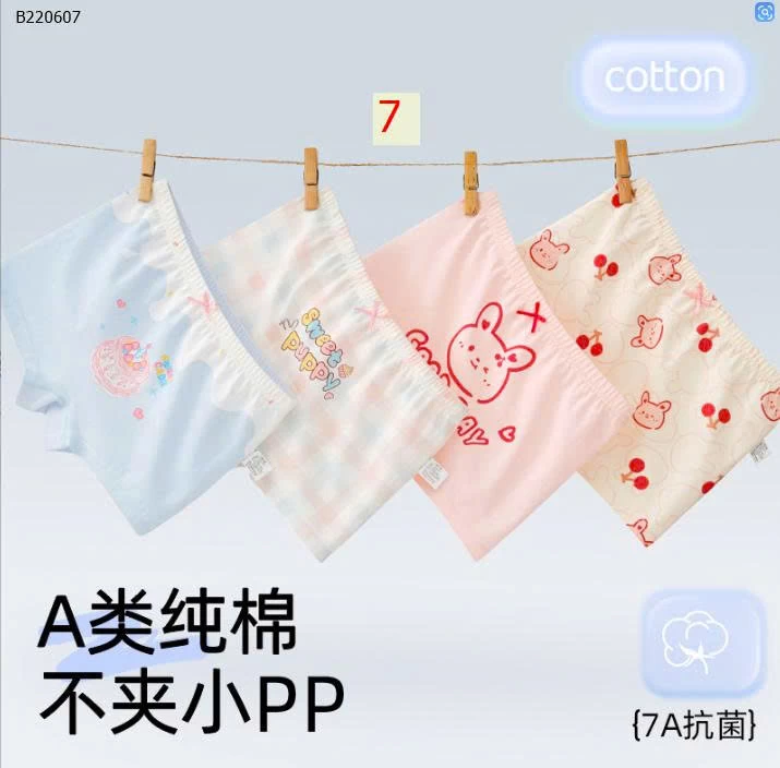 SET 4 QUẦN CHIP ĐÙI BÉ GÁI - Sỉ i 84k/1 set 4 chiếc