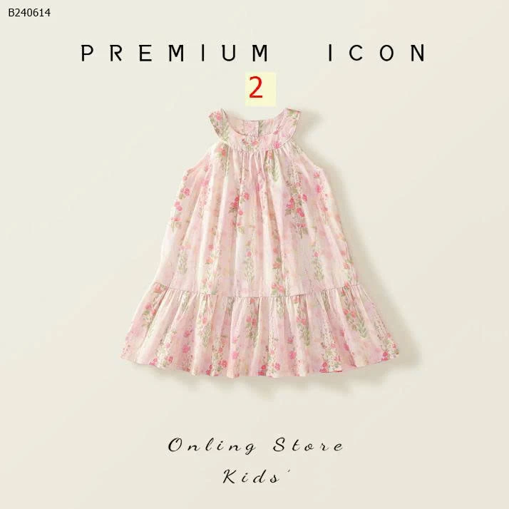 Váy xòe hồng hở vai cho bé gái nhà PREMIUM ICON-Sỉ 136K