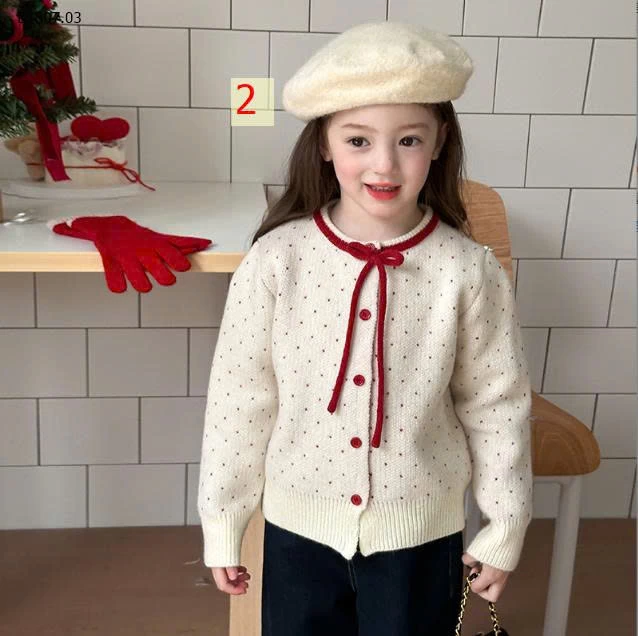 ÁO CARDIGAN CHẤM BI AMBB BG-Sỉ giá sz 90-150: 177k  sz 160: 195k 