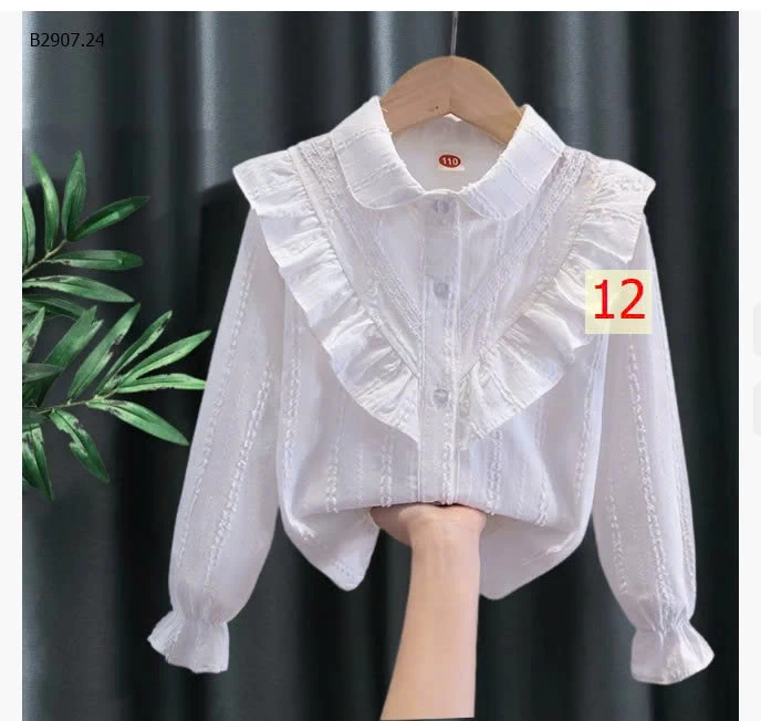 ÁO SƠ MI TRẮNG DÀI TAY BÉ GÁI-Sỉ giá 135k