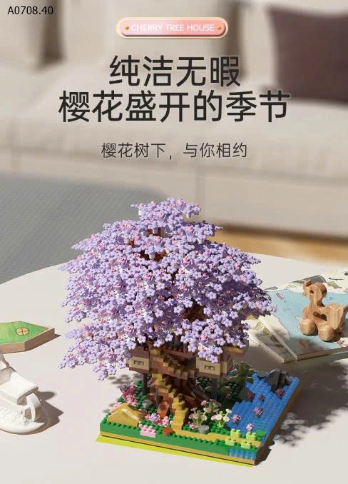 MÔ HÌNH LEGO CÂY HOA ANH ĐÀO  HƠN 2000 chi tiết  - sỉ 104k